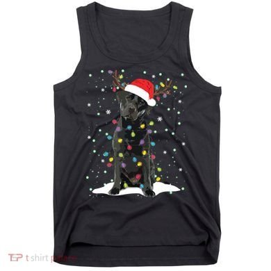 Black Lab Labrador Christmas Tree Light Pajama Dog Xmas Tank Top