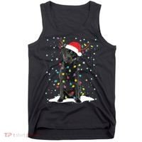 Black Lab Labrador Christmas Tree Light Pajama Dog Xmas Tank Top thumb 0