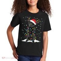 Black Lab Labrador Christmas Tree Light Pajama Dog Xmas Kids T-Shirt thumb 2