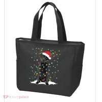 Black Lab Labrador Christmas Tree Light Pajama Dog Xmas Tote Bag thumb 3