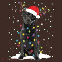 Black Lab Labrador Christmas Tree Light Pajama Dog Xmas Apron thumb 3