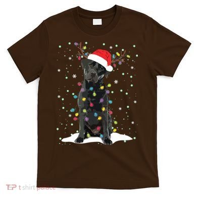 Black Lab Labrador Christmas Tree Light Pajama Dog Xmas T-Shirt
