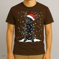 Black Lab Labrador Christmas Tree Light Pajama Dog Xmas T-Shirt thumb 3