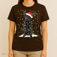 Black Lab Labrador Christmas Tree Light Pajama Dog Xmas T-Shirt thumb 4