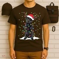 Black Lab Labrador Christmas Tree Light Pajama Dog Xmas T-Shirt thumb 6