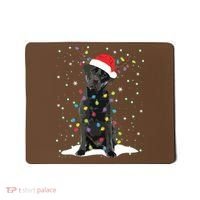 Black Lab Labrador Christmas Tree Light Pajama Dog Xmas Mousepad thumb 0