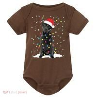 Black Lab Labrador Christmas Tree Light Pajama Dog Xmas Baby Bodysuit thumb 0