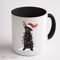Black Lab Labrador Christmas Tree Light Pajama Dog Xmas Gift Coffee Mug thumb 1