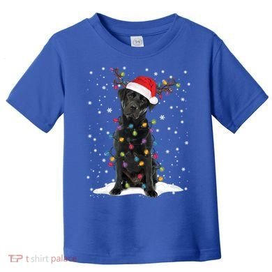 Black Lab Labrador Christmas Tree Light Pajama Dog Xmas Gift Toddler T-Shirt