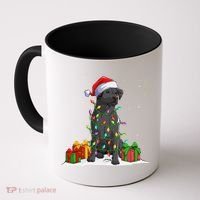 Black Lab Labrador Christmas Lights Pajama Dog Lover Xmas Coffee Mug thumb 0