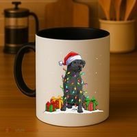 Black Lab Labrador Christmas Lights Pajama Dog Lover Xmas Coffee Mug thumb 4