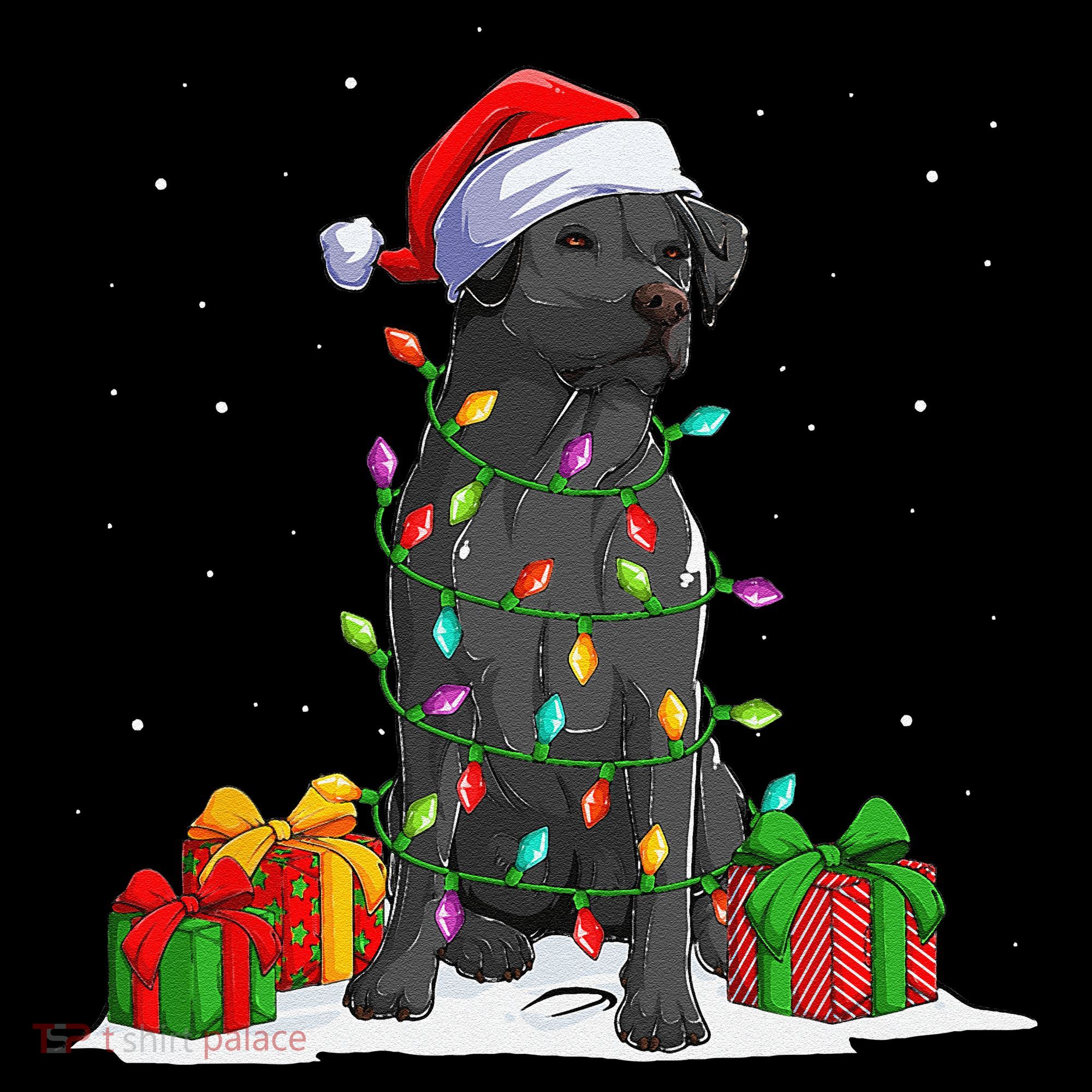 Black Lab Labrador Christmas Lights Pajama Dog Lover Xmas Coffee Mug