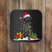 Black Lab Labrador Christmas Lights Pajama Dog Lover Xmas Coaster thumb 0