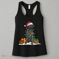 Black Lab Labrador Christmas Lights Pajama Dog Lover Xmas Women's Tank Top thumb 3
