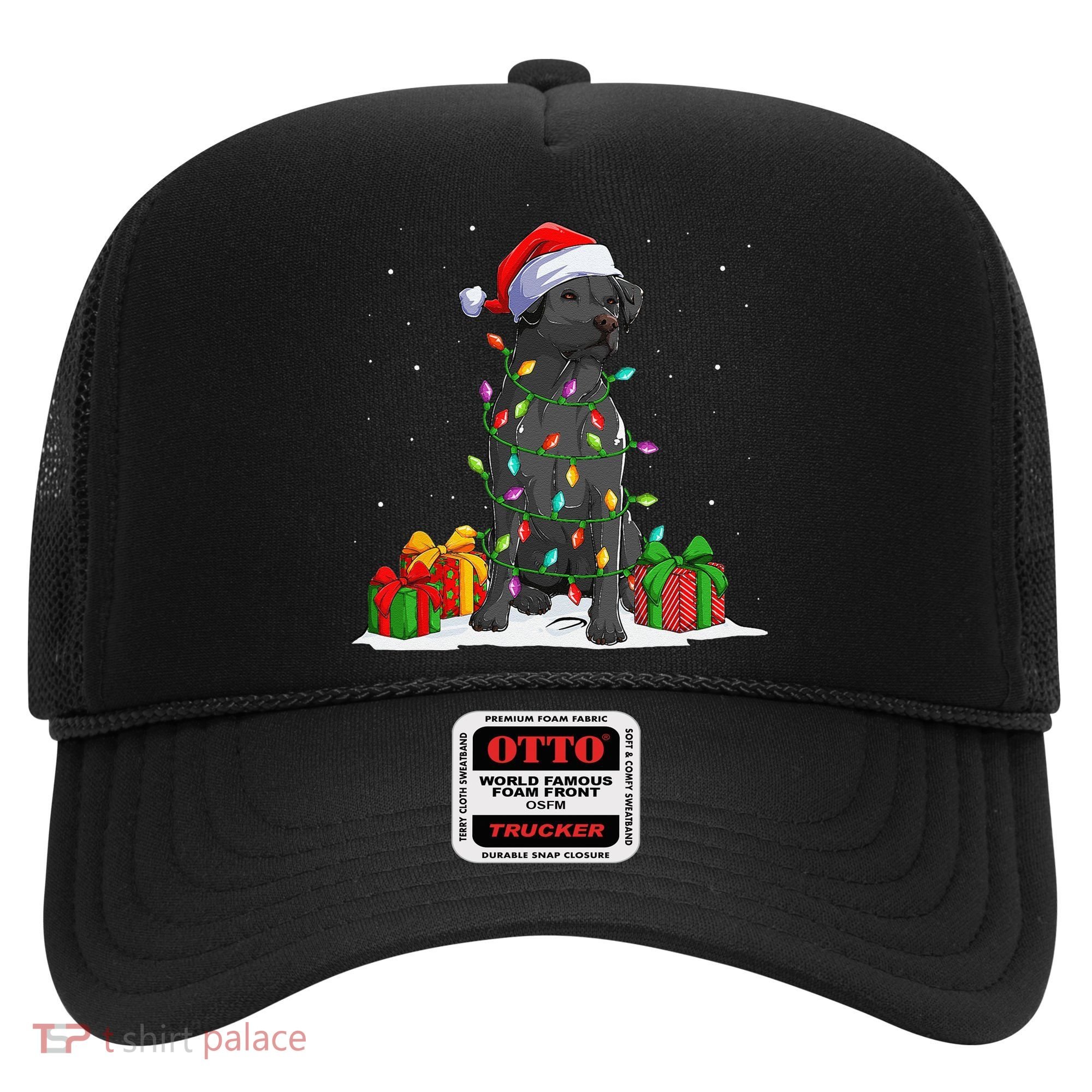 Black Lab Labrador Christmas Lights Pajama Dog Lover Xmas Hat