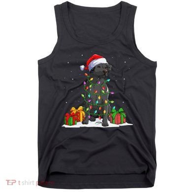Black Lab Labrador Christmas Lights Pajama Dog Lover Xmas Tank Top
