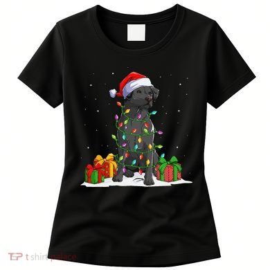 Black Lab Labrador Christmas Lights Pajama Dog Lover Xmas Women's T-Shirt