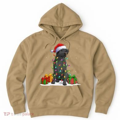 Black Lab Labrador Christmas Lights Pajama Dog Lover Xmas Hoodie