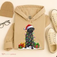 Black Lab Labrador Christmas Lights Pajama Dog Lover Xmas Hoodie thumb 4