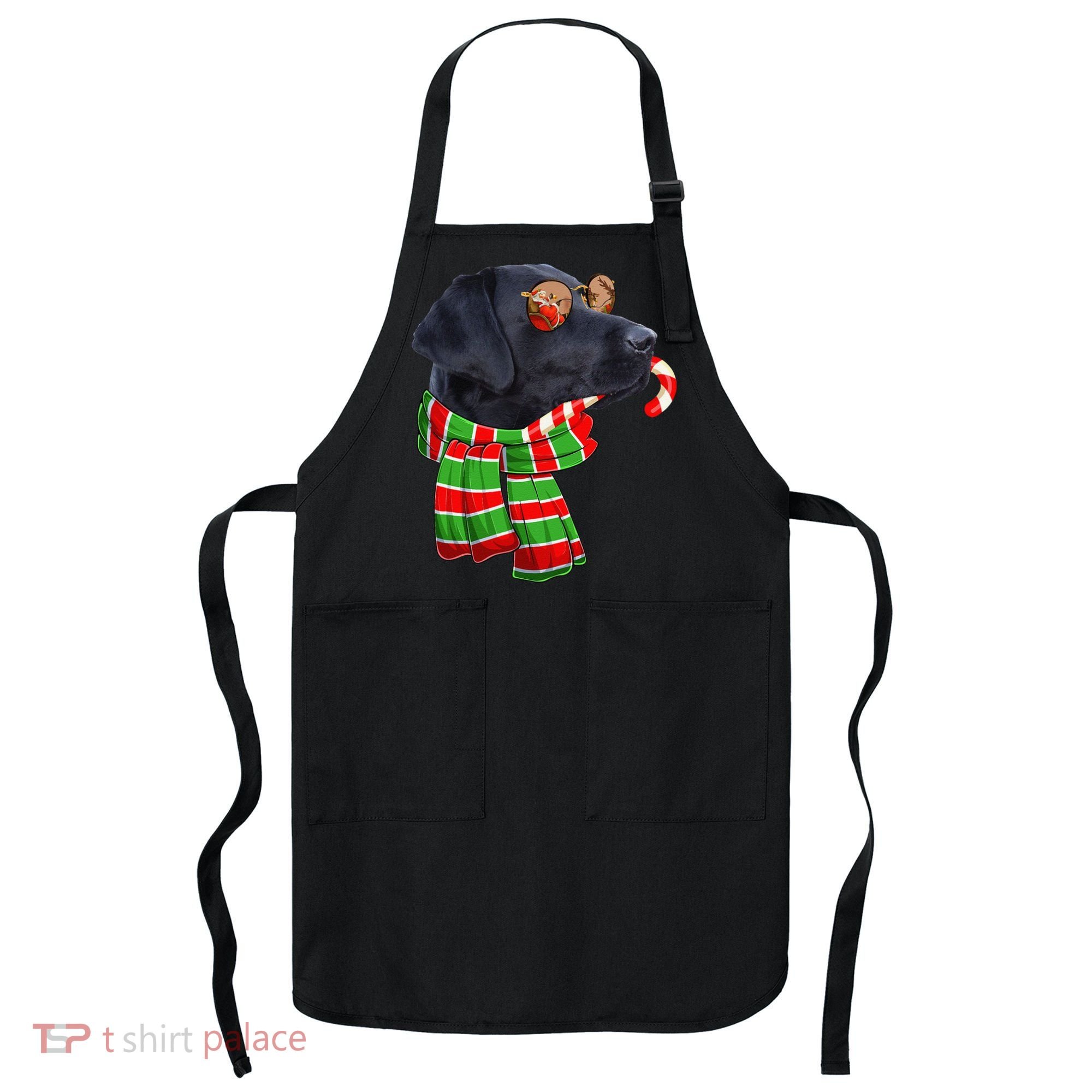 Black Lab Labrador Dog Owners Christmas Xmas Holiday Party Apron