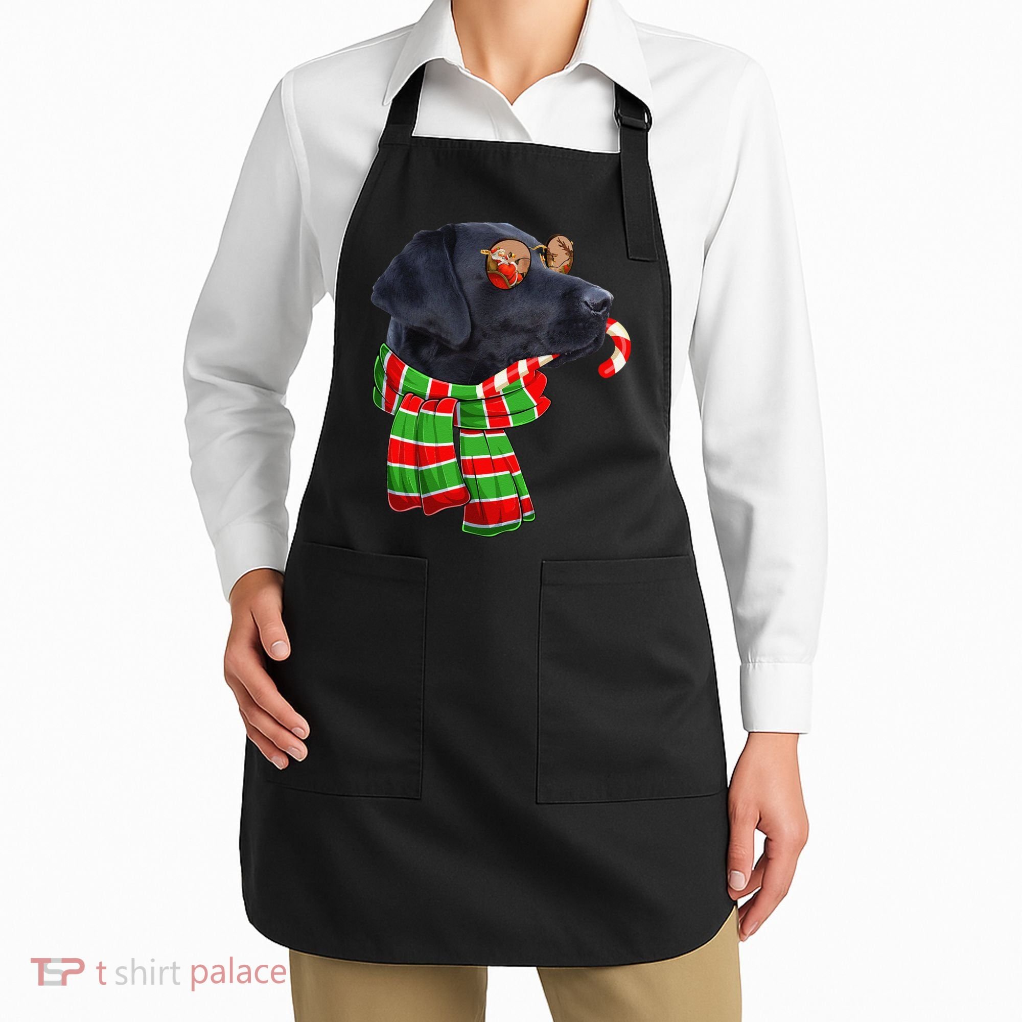 Black Lab Labrador Dog Owners Christmas Xmas Holiday Party Apron