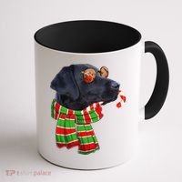 Black Lab Labrador Dog Owners Christmas Xmas Holiday Party Coffee Mug thumb 1