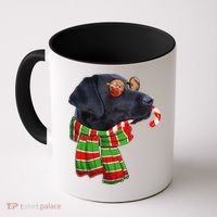 Black Lab Labrador Dog Owners Christmas Xmas Holiday Party Coffee Mug thumb 0