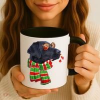 Black Lab Labrador Dog Owners Christmas Xmas Holiday Party Coffee Mug thumb 3