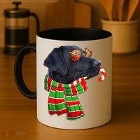 Black Lab Labrador Dog Owners Christmas Xmas Holiday Party Coffee Mug thumb 4