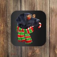 Black Lab Labrador Dog Owners Christmas Xmas Holiday Party Coaster thumb 0