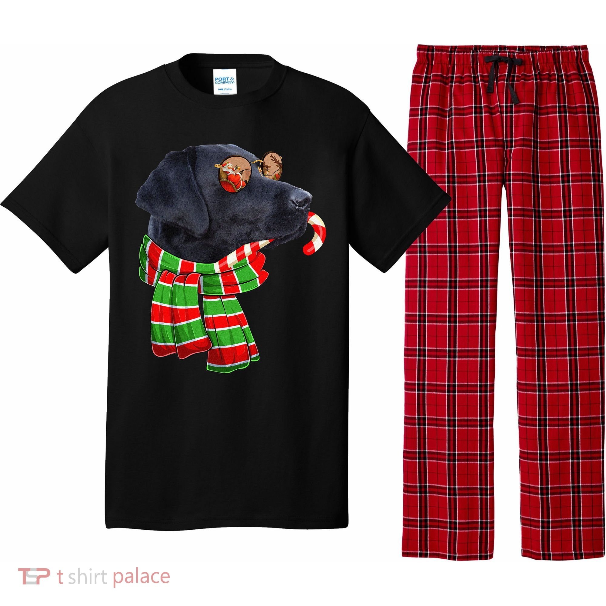 Black Lab Labrador Dog Owners Christmas Xmas Holiday Party Pajama Set