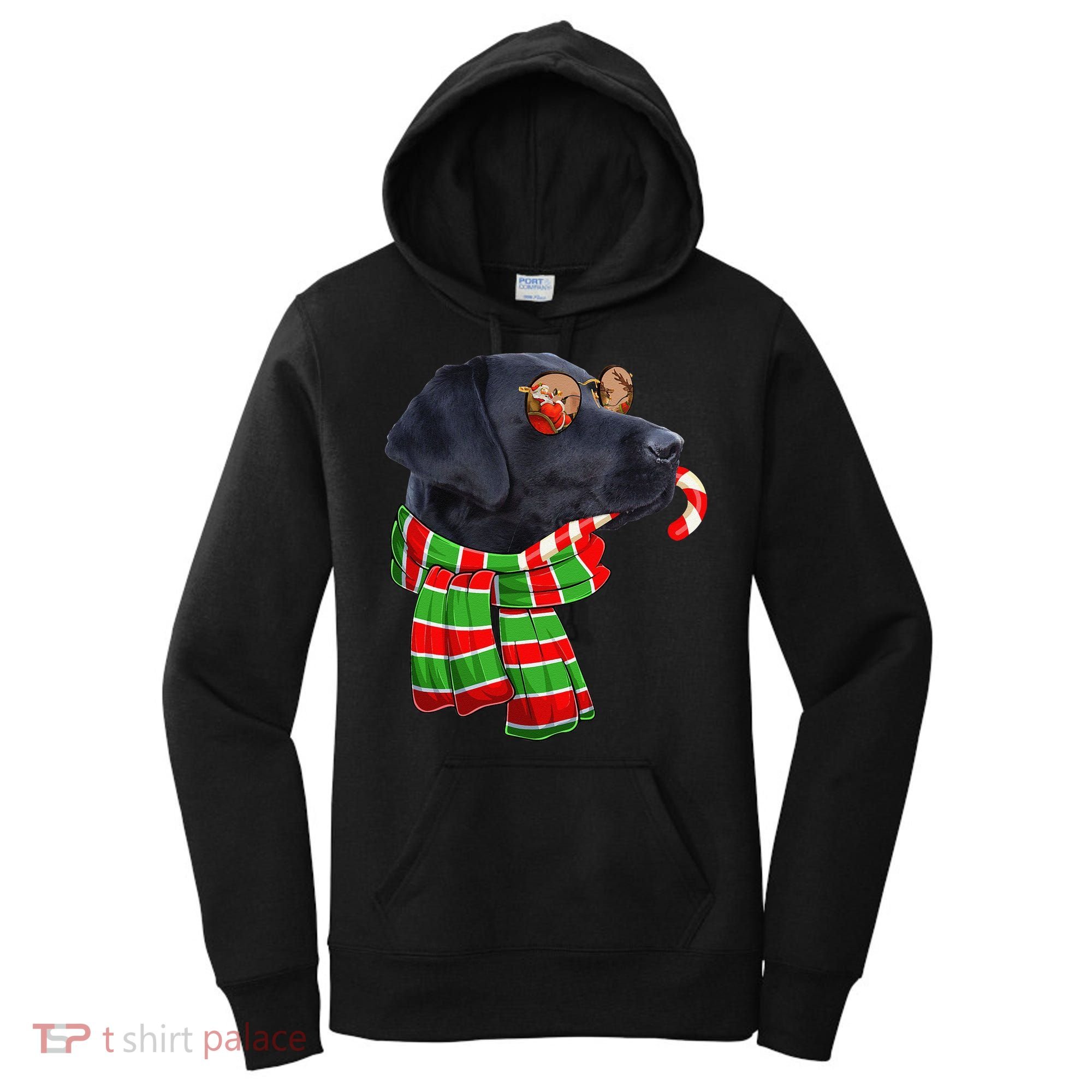 Black Lab Labrador Dog Owners Christmas Xmas Holiday Party Women's Hoodie