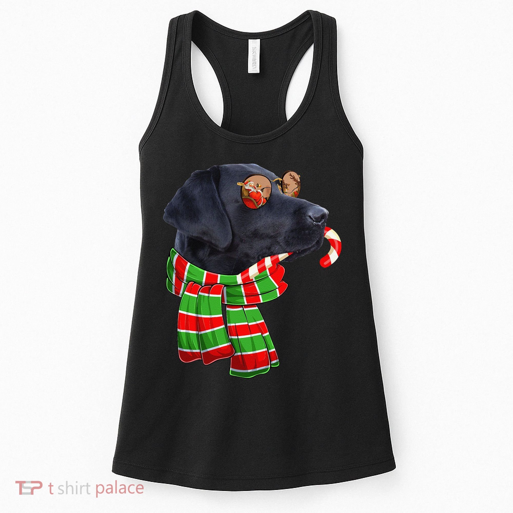 Black Lab Labrador Dog Owners Christmas Xmas Holiday Party Women's Tank Top