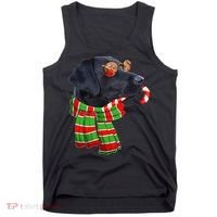 Black Lab Labrador Dog Owners Christmas Xmas Holiday Party Tank Top thumb 0