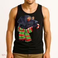 Black Lab Labrador Dog Owners Christmas Xmas Holiday Party Tank Top thumb 3