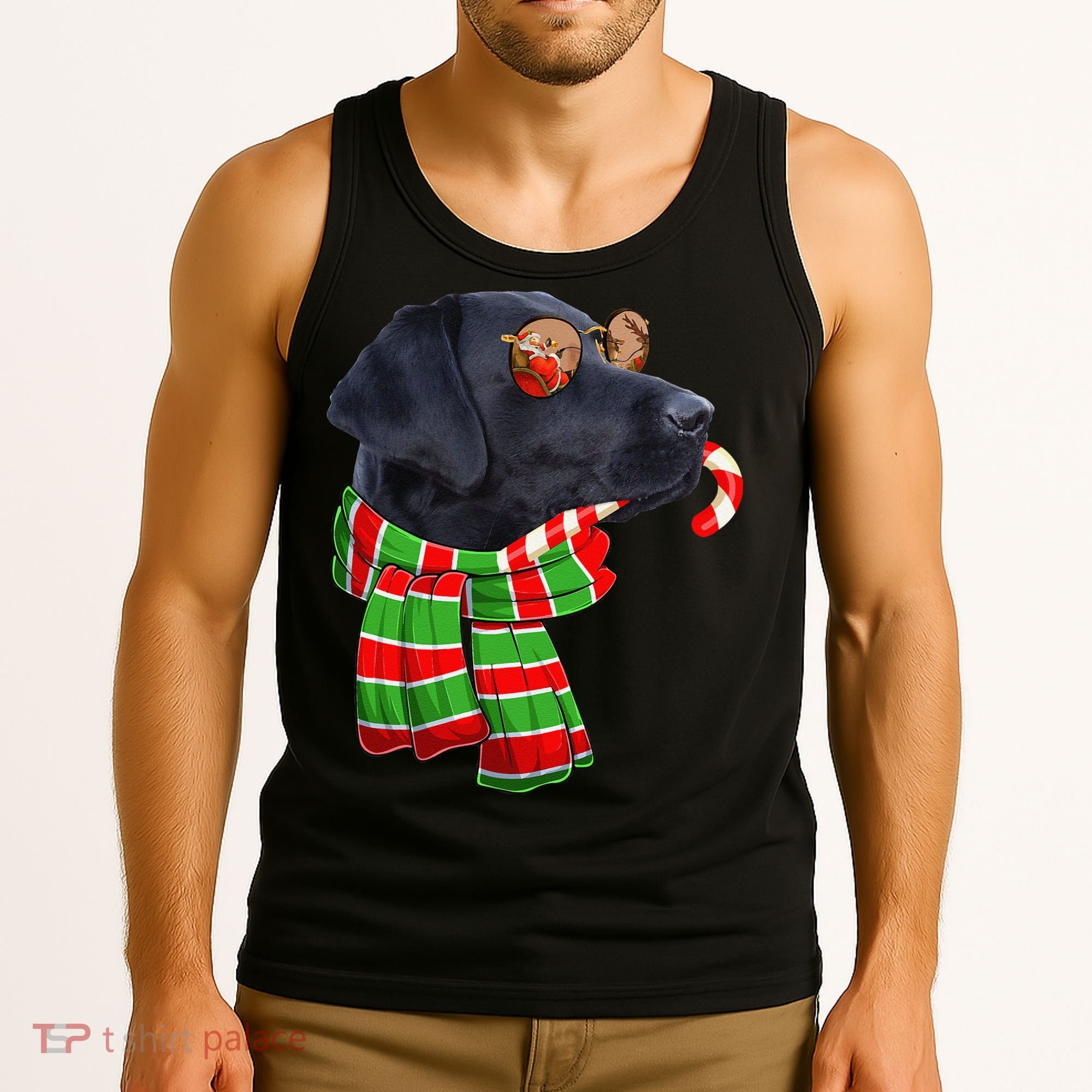 Black Lab Labrador Dog Owners Christmas Xmas Holiday Party Tank Top