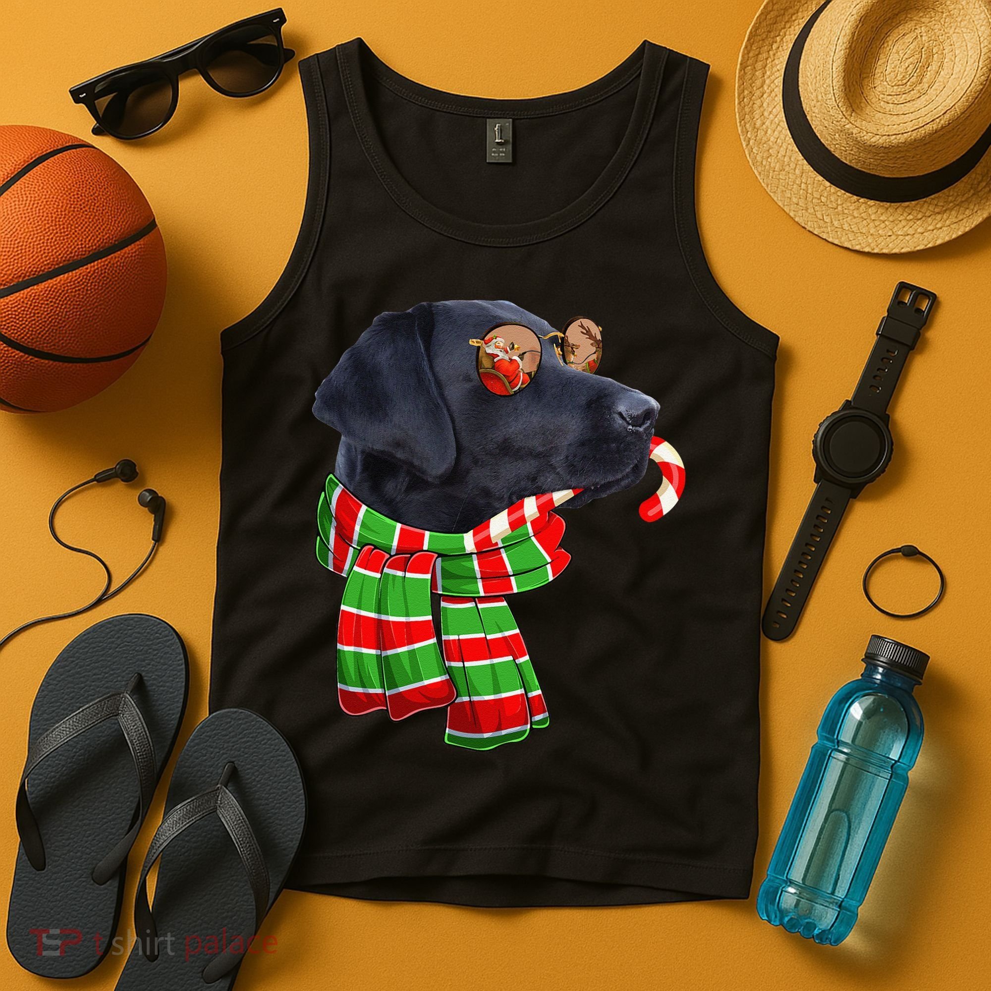 Black Lab Labrador Dog Owners Christmas Xmas Holiday Party Tank Top
