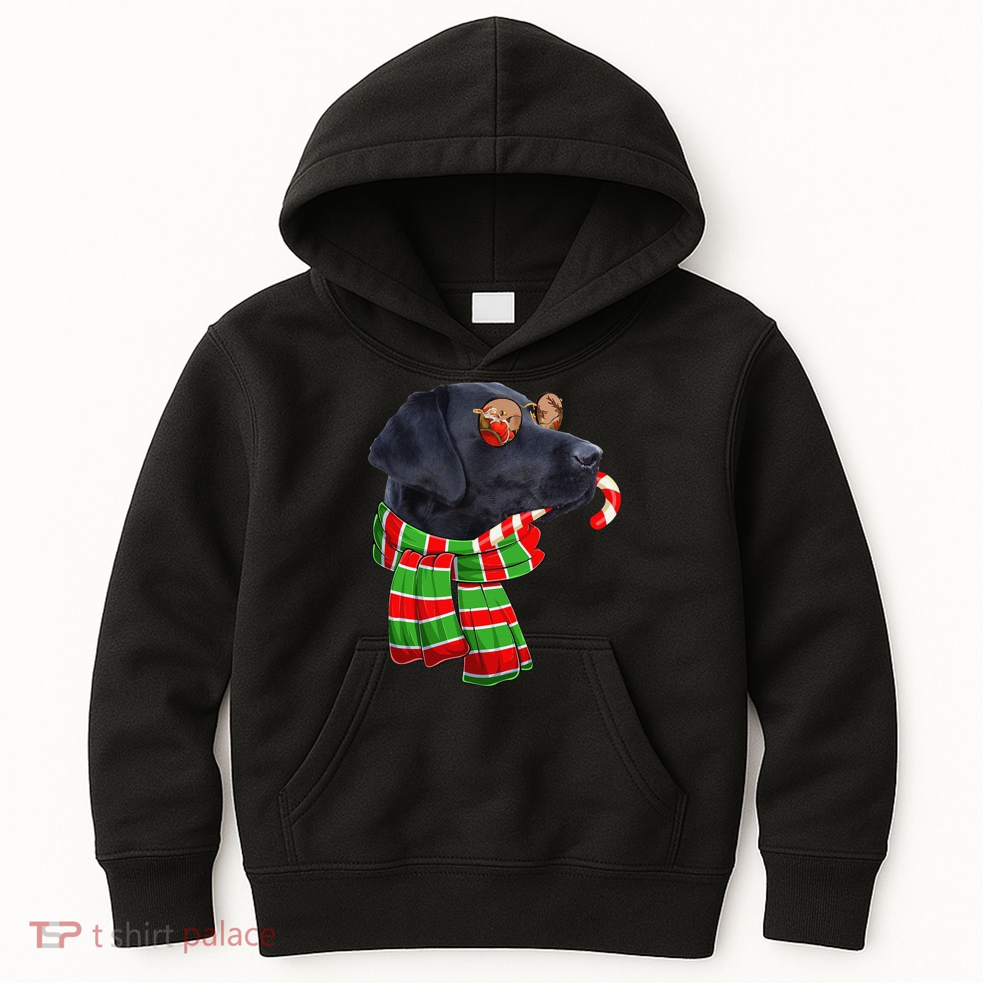 Black Lab Labrador Dog Owners Christmas Xmas Holiday Party Kids Hoodie