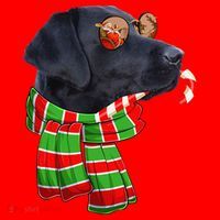 Black Lab Labrador Dog Owners Christmas Xmas Holiday Party Santa Hat thumb 1