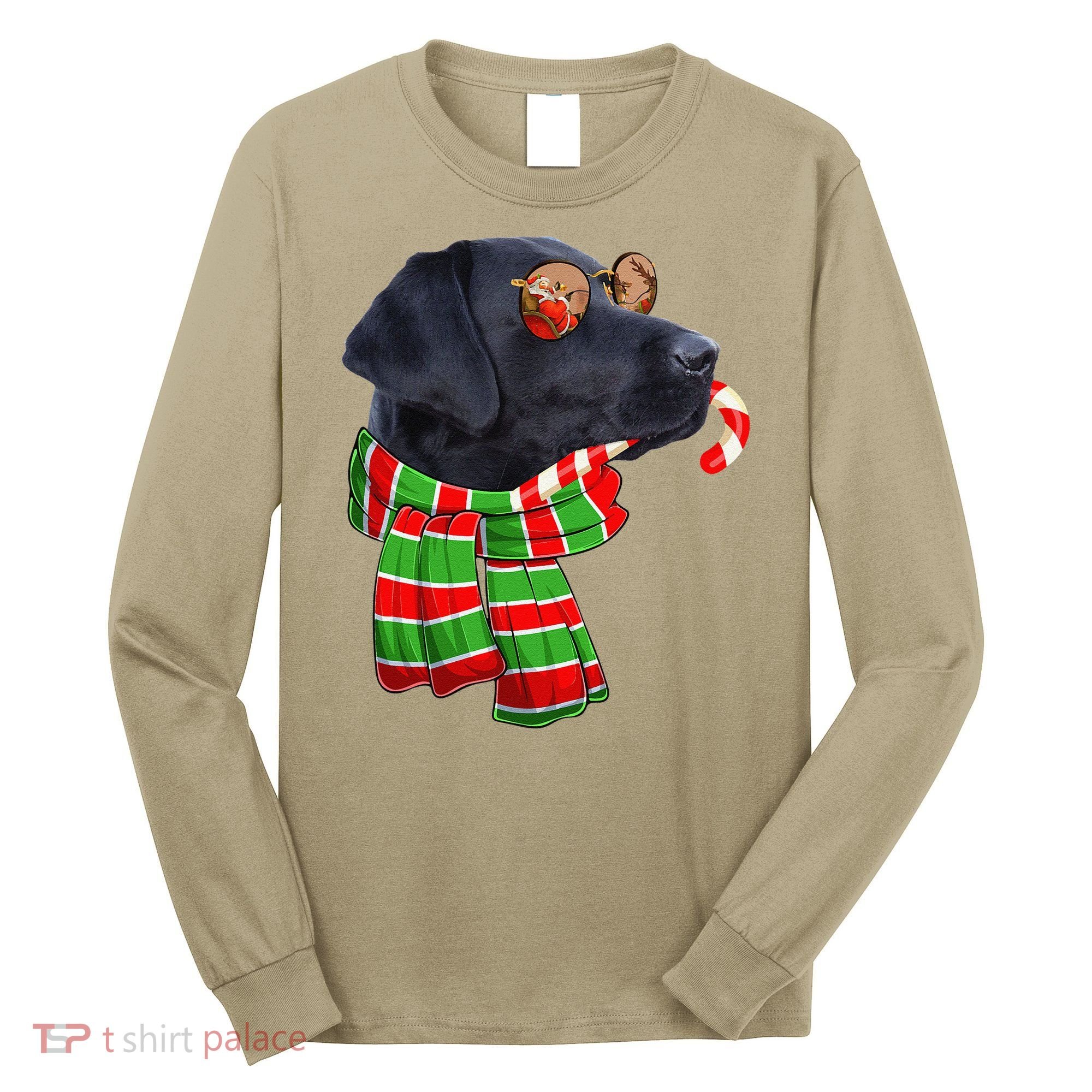 Black Lab Labrador Dog Owners Christmas Xmas Holiday Party Long Sleeve Shirt