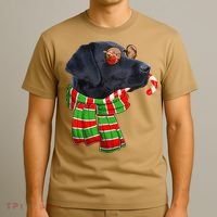 Black Lab Labrador Dog Owners Christmas Xmas Holiday Party T-Shirt thumb 3