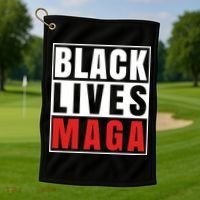 Black Lives Maga Black Conservative Republican Golf Towel thumb 1