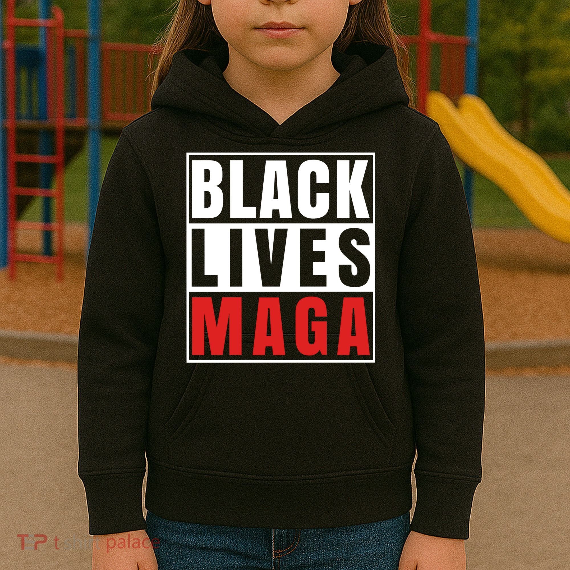 Black Lives Maga Black Conservative Republican Kids Hoodie
