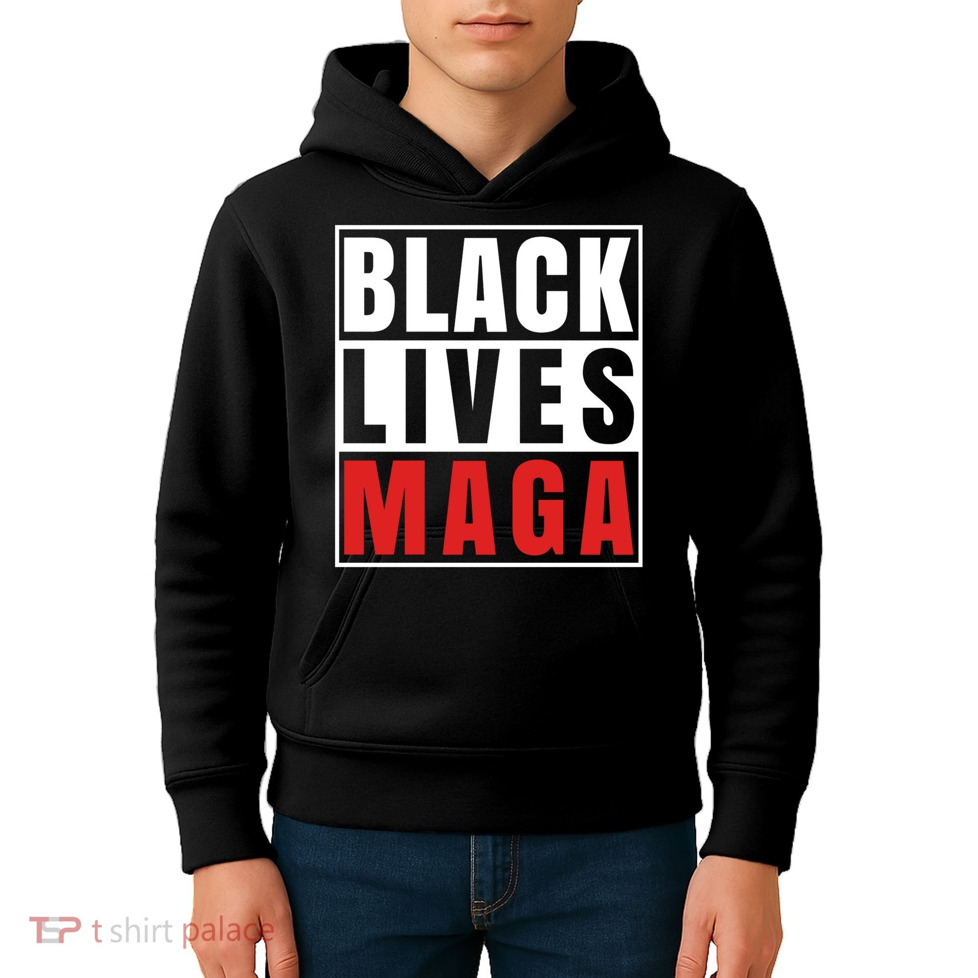 Black Lives Maga Black Conservative Republican Kids Hoodie