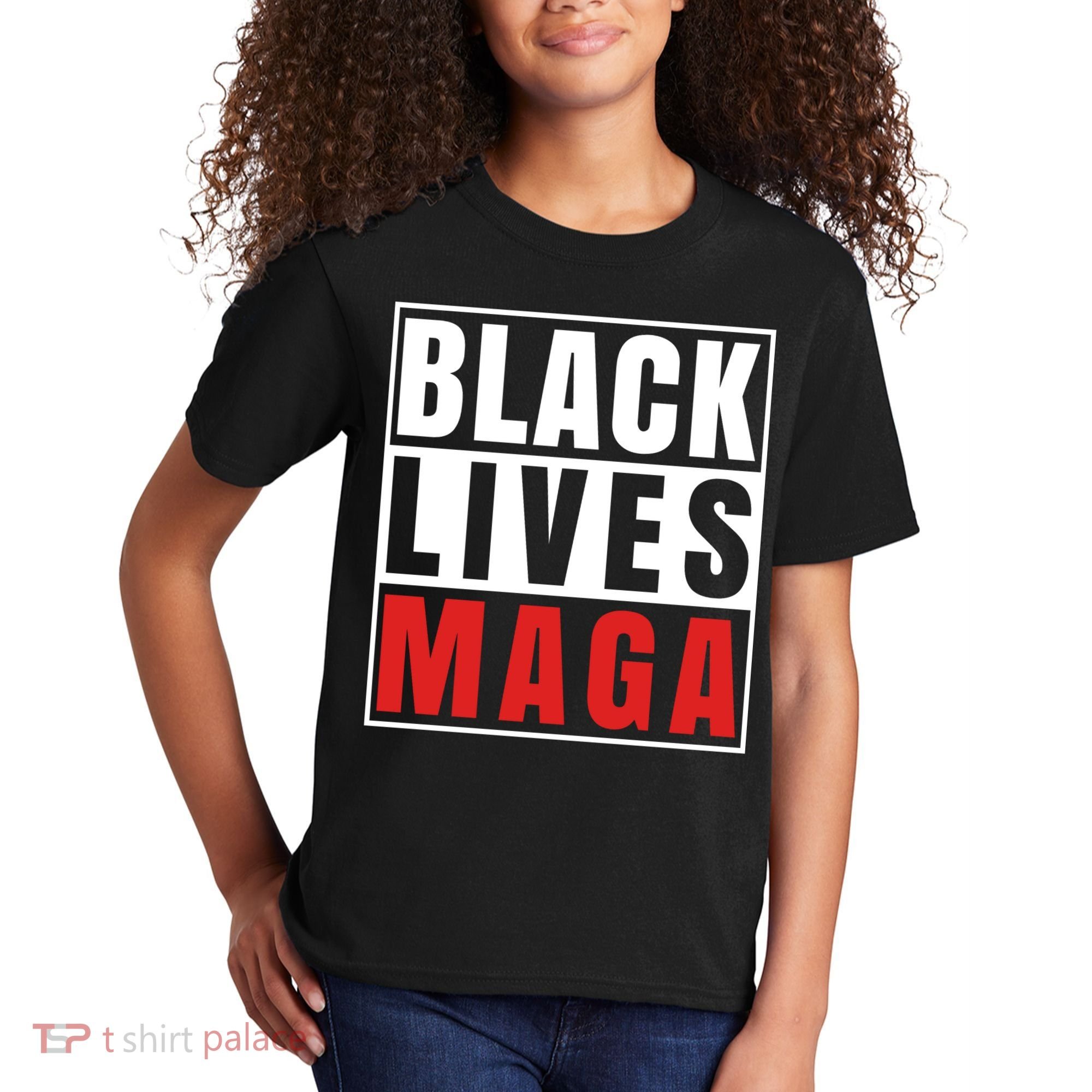 Black Lives Maga Black Conservative Republican Kids T-Shirt