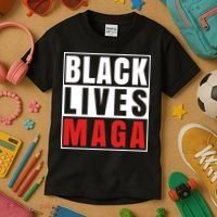 Black Lives Maga Black Conservative Republican Kids T-Shirt thumb 3