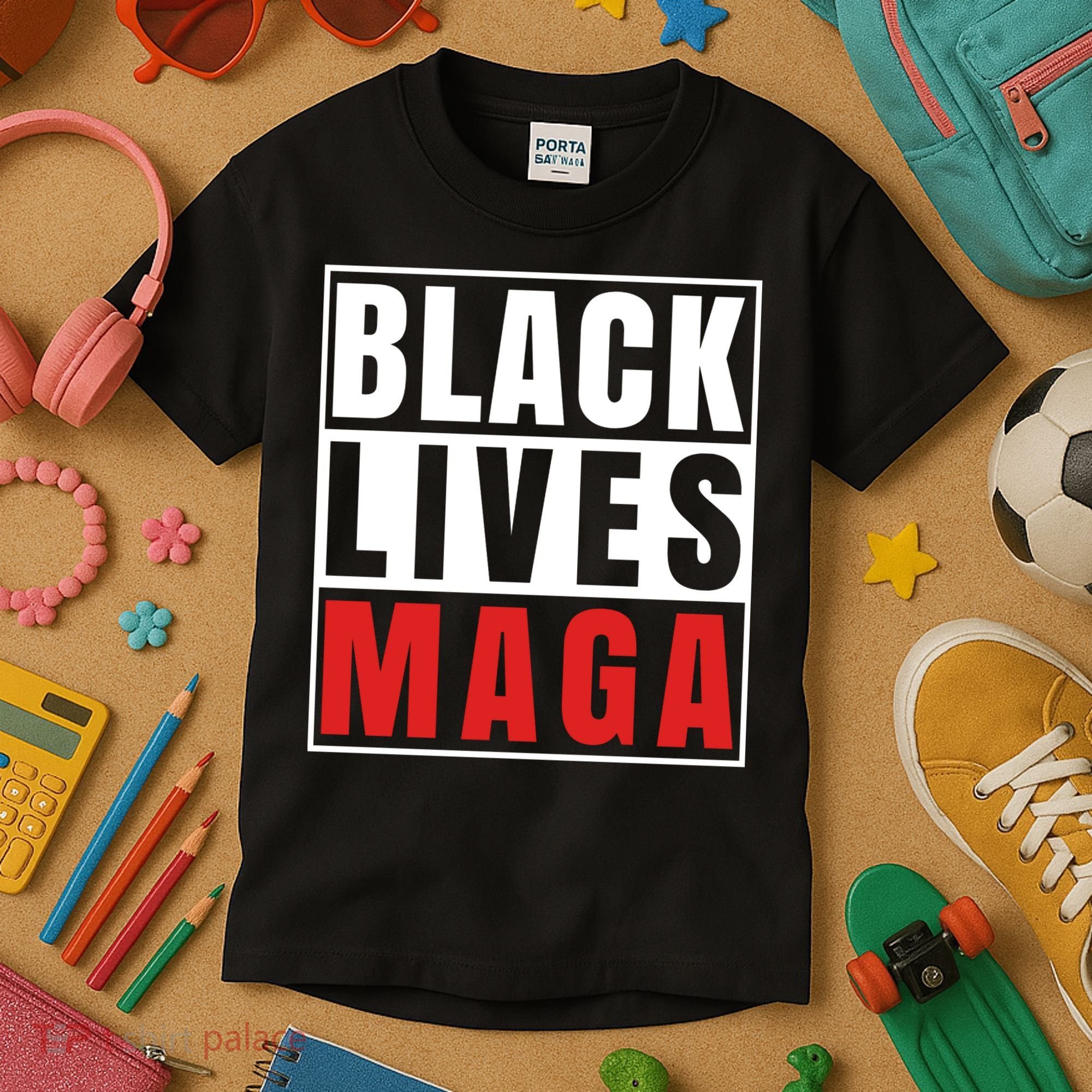 Black Lives Maga Black Conservative Republican Kids T-Shirt