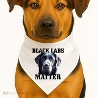 Black Labs Matter Labrador Retriever Mom Dad Dog Lover Funny Gift USA-Made Doggie Bandana thumb 1