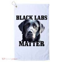 Black Labs Matter Labrador Retriever Mom Dad Dog Lover Funny Gift Golf Towel thumb 0
