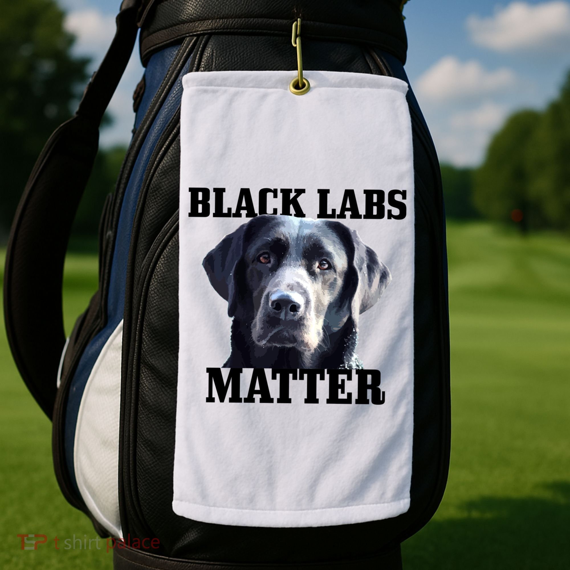 Black Labs Matter Labrador Retriever Mom Dad Dog Lover Funny Gift Golf Towel